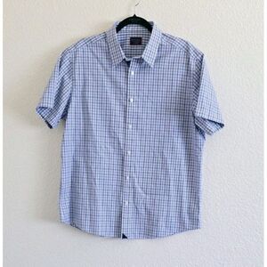 UNTUCKIT Dante Wrinkle-free Size XL Striped Short Sleeve Button Front Slim Fit
